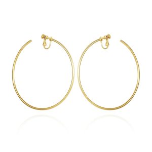 Extra Large Open Hoop Clip On Earrings