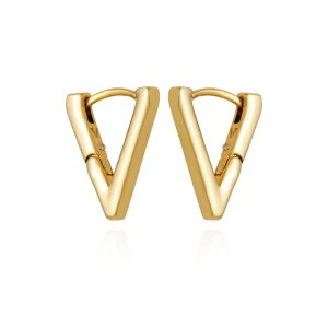 V-Hinge Huggie Earrings